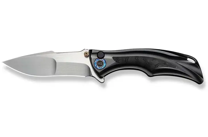 We Knife Co Ltd Tighe Down Flipper & Thumb Stud & Button Lock Knife Polished Gray Orange Peel Textur - view 4